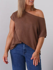 Mariah Knit Top - Coffee