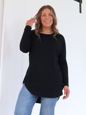 Sarah Long Sleeve Top - Black