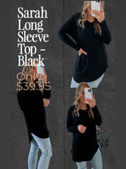 Sarah Long Sleeve Top - Black