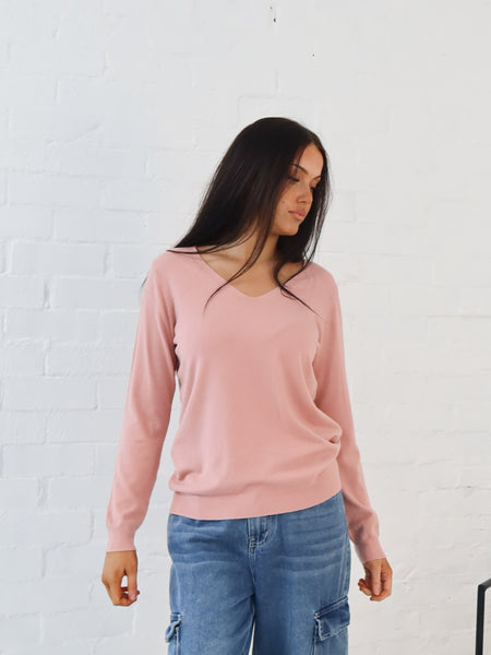 Karla Knit Top- Dusty Pink