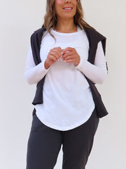 Megan Long Sleeve Top - White