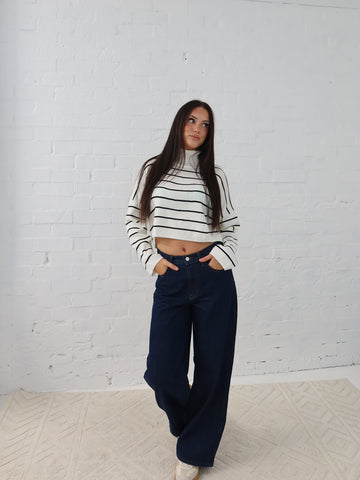 Fran Knit - Cream Stripe