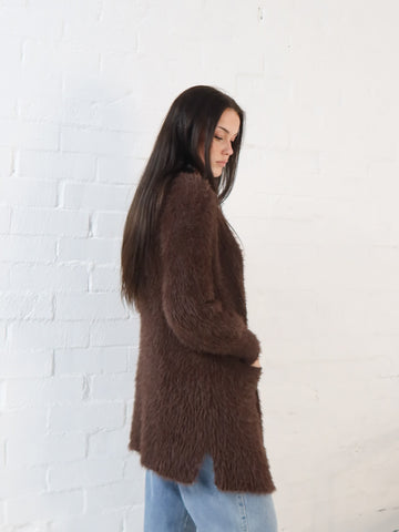 Flossy Cardigan- Chocolate