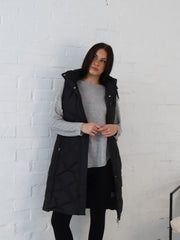 Miranda Longline Vest- Black