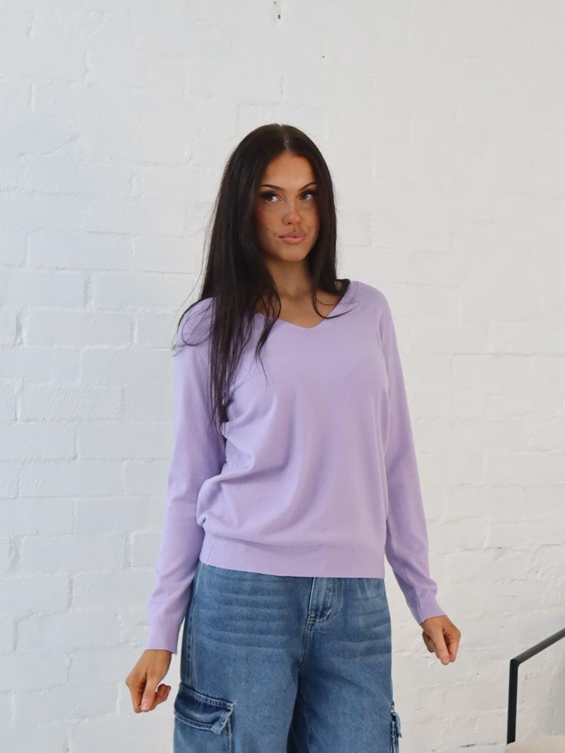 Karla Knit Top- Lilac