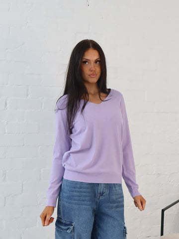 Karla Knit Top- Lilac