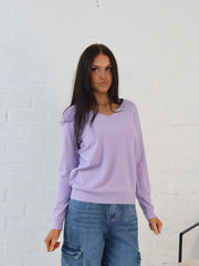Karla Knit Top- Lilac