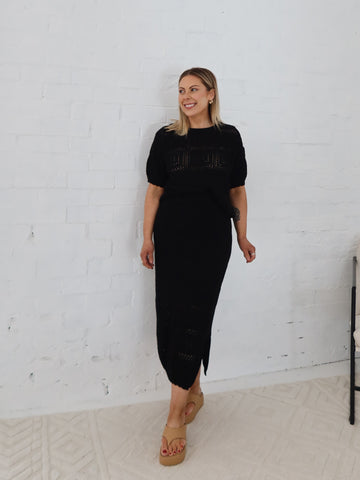 Radiance Crochet Skirt - Black