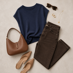Mariah Knit Top - Indigo