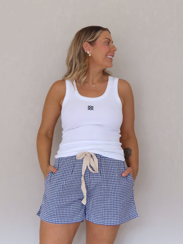 Kingsley Gingham Shorts - Navy