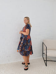 Saige Dress- Navy Floral