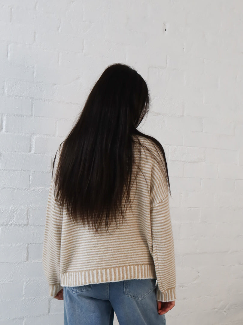Shellie Knit - Camel Stripe