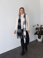 Maddie Scarf - Black/Tan/Grey