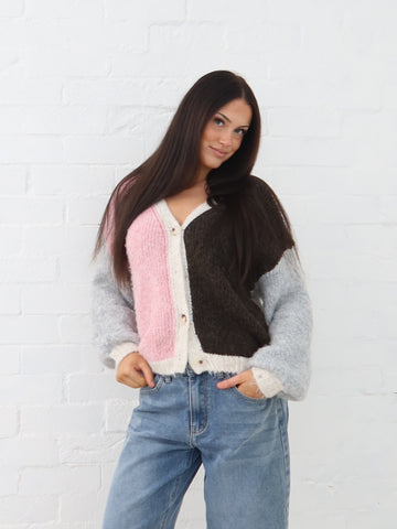 Gemma Cardigan-Multi Chocolate