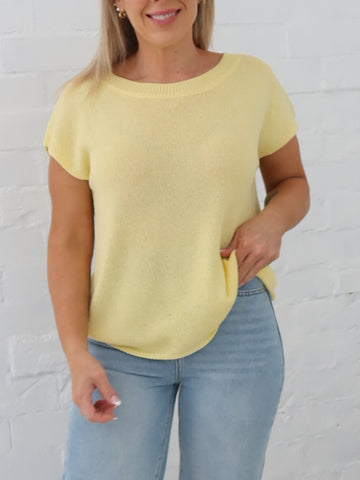 Ella Knit Top- Lemon