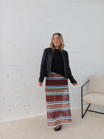 Stevie Skirt- Rosewood/Taupe