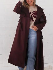 Farrah Trench Coat- Burgundy