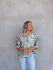 Mimi Blouse - Green Floral