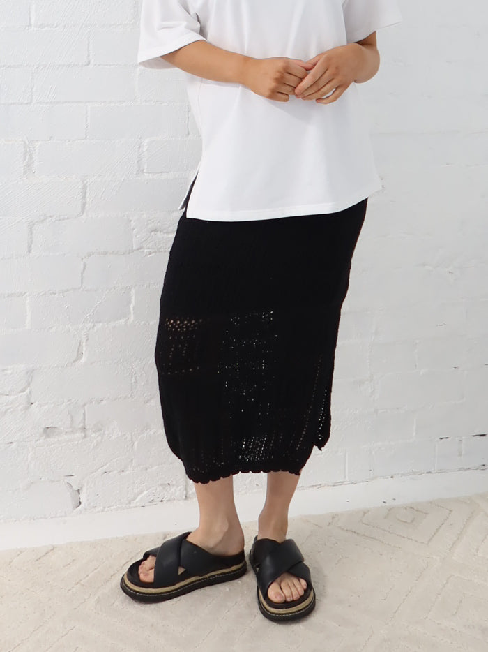 Radiance Crochet Skirt - Black
