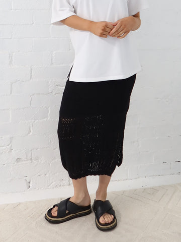 Radiance Crochet Skirt - Black