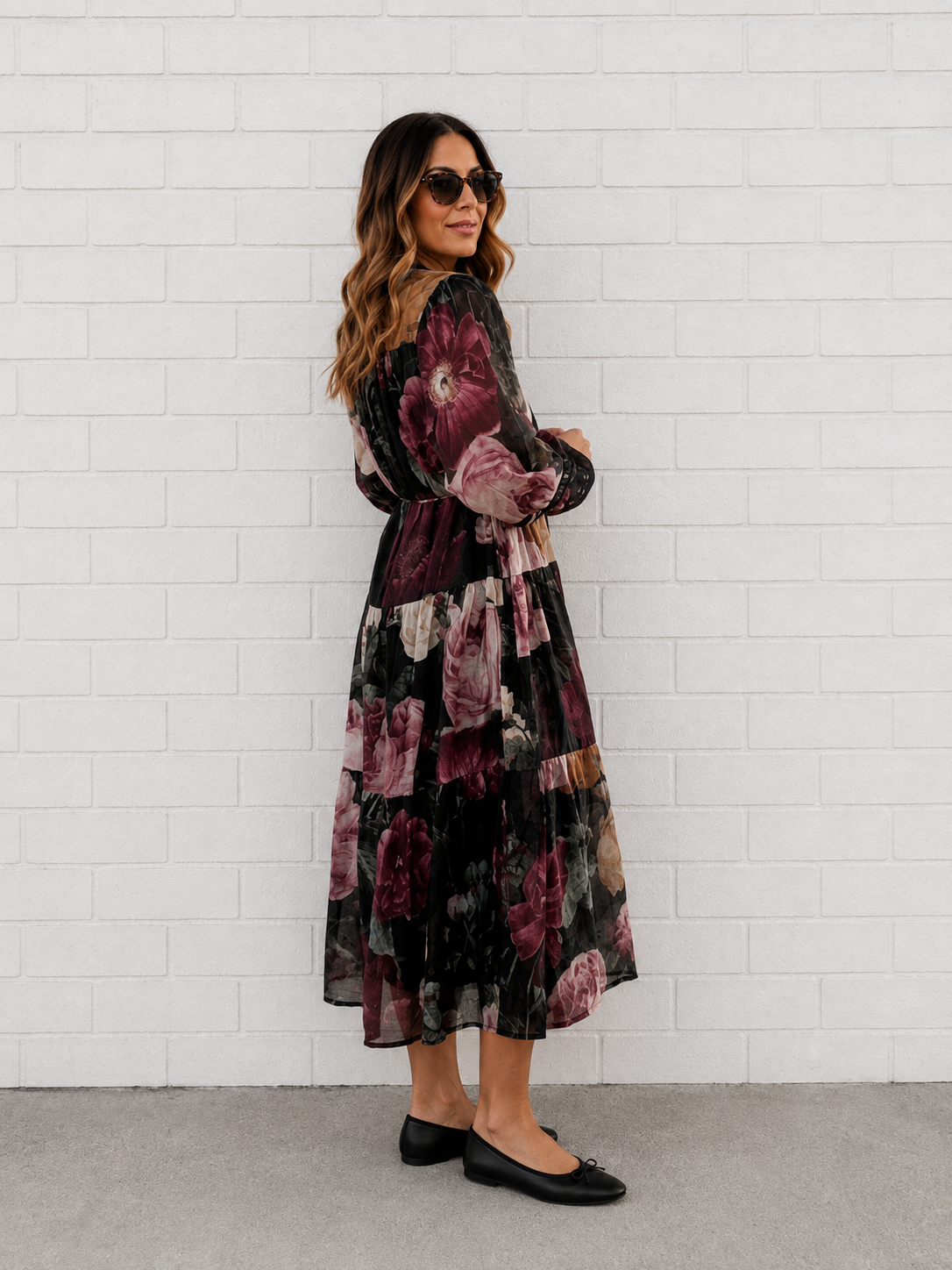 Bloom Dress- Black Floral