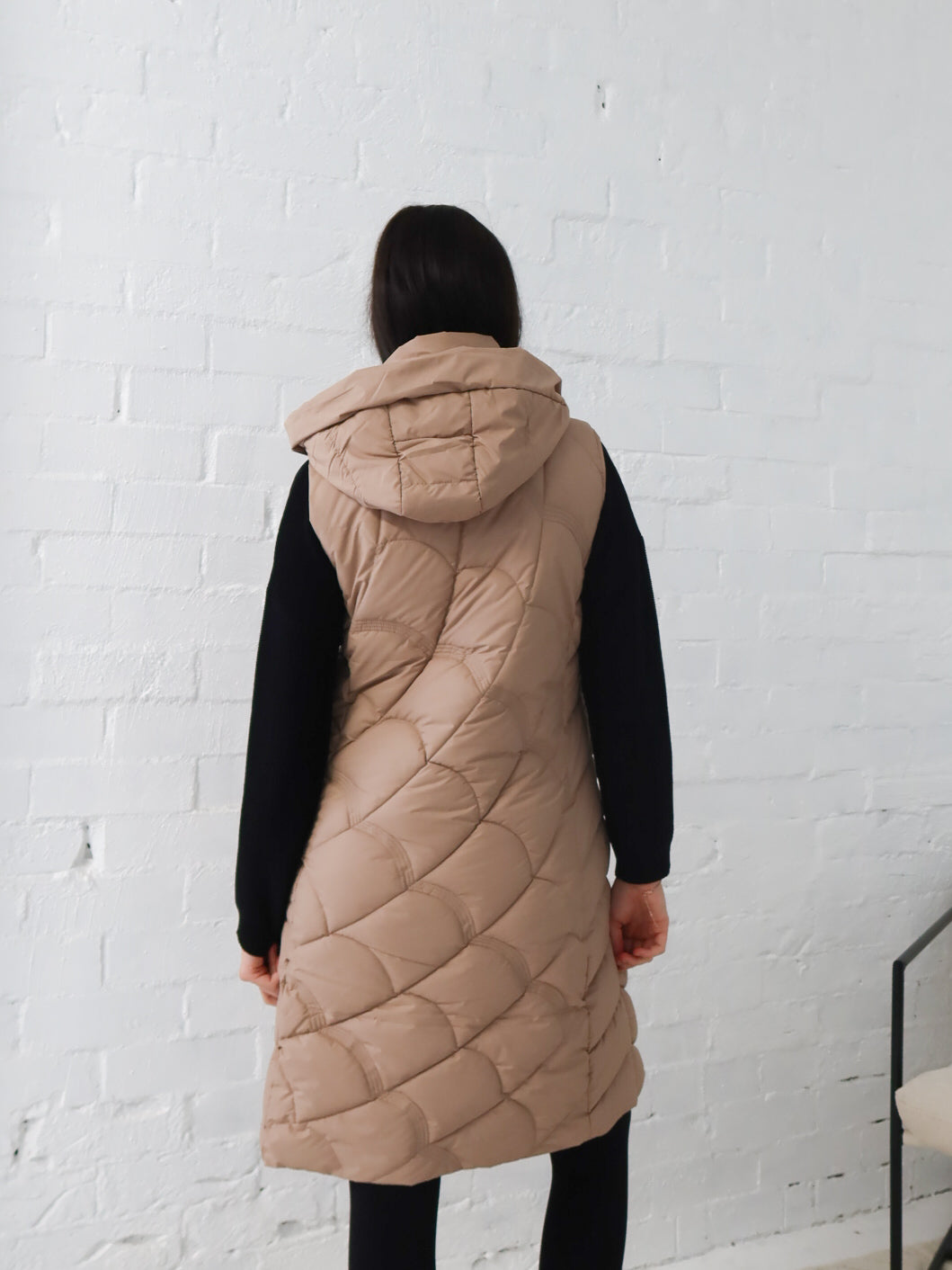 Miranda Longline Vest- Beige