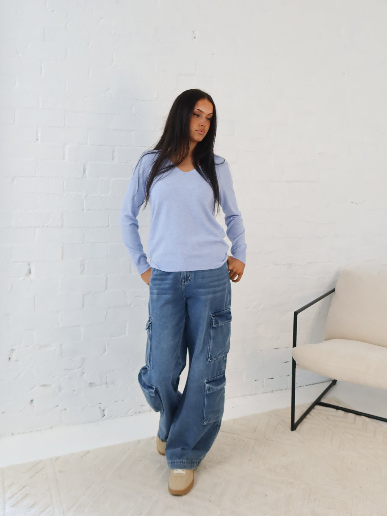 Karla Knit Top- Blue