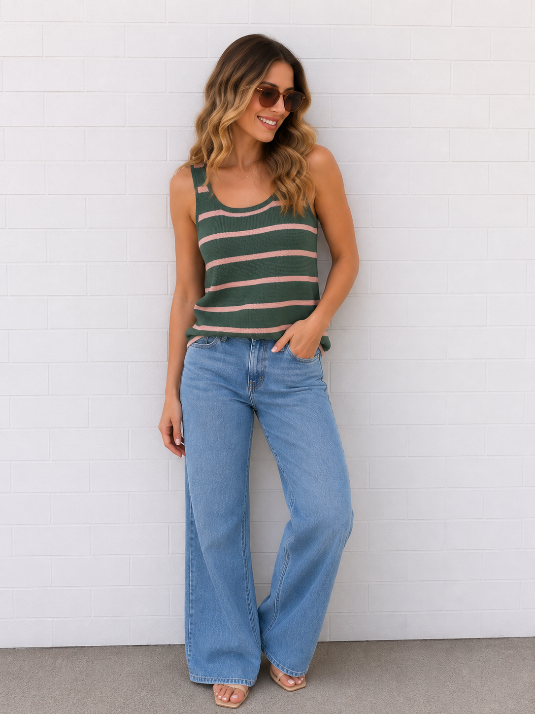 Maxine Knit Top- Green