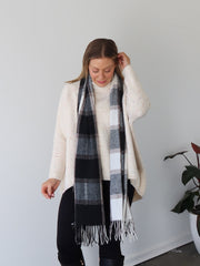 Maddie Scarf - Black/Tan/Grey
