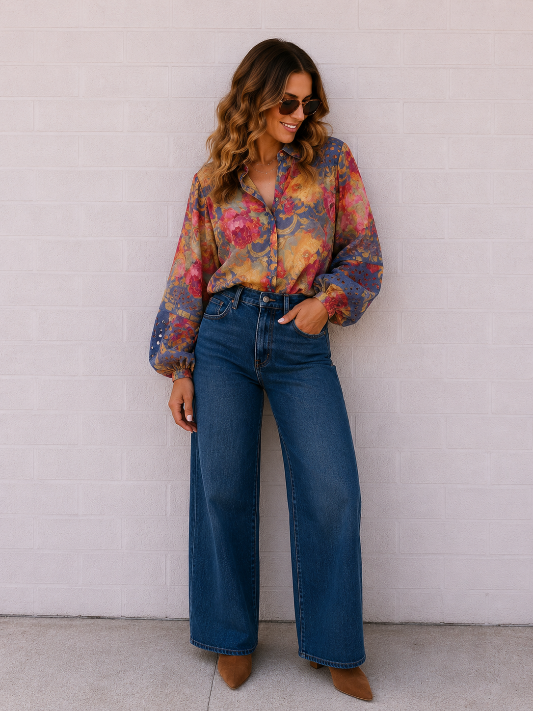 Bloom Shirt- Pink/Green/Indigo