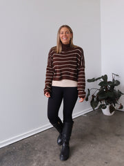 Fran Knit - Chocolate Stripe