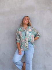 Mimi Blouse - Green Floral