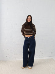 Fran Knit - Chocolate Stripe