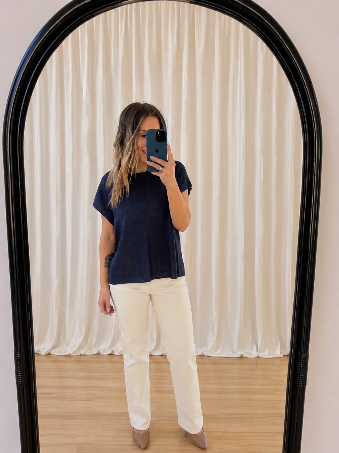 Mariah Knit Top - Indigo
