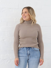 Angelique Turtleneck Knit- Mushroom
