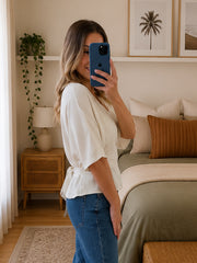 Henley Top- Ivory