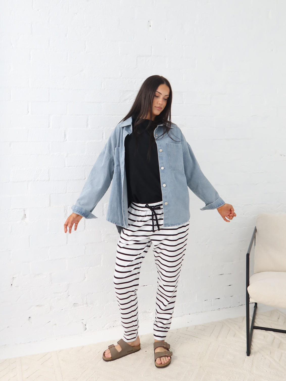 Heidi Pants - White and Black