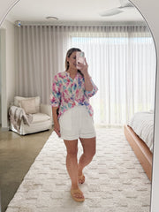 Mimi Blouse - Blue/Pink
