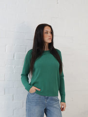 Adison Knit Top- Emerald