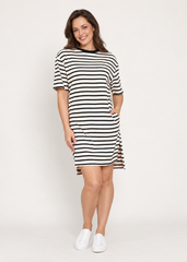 Beth Dress- Black Stripe