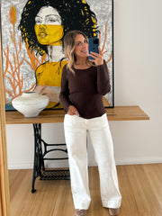 Sidney Knit Top- Chocolate