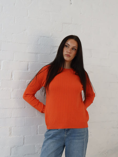 Adison Knit Top- Orange