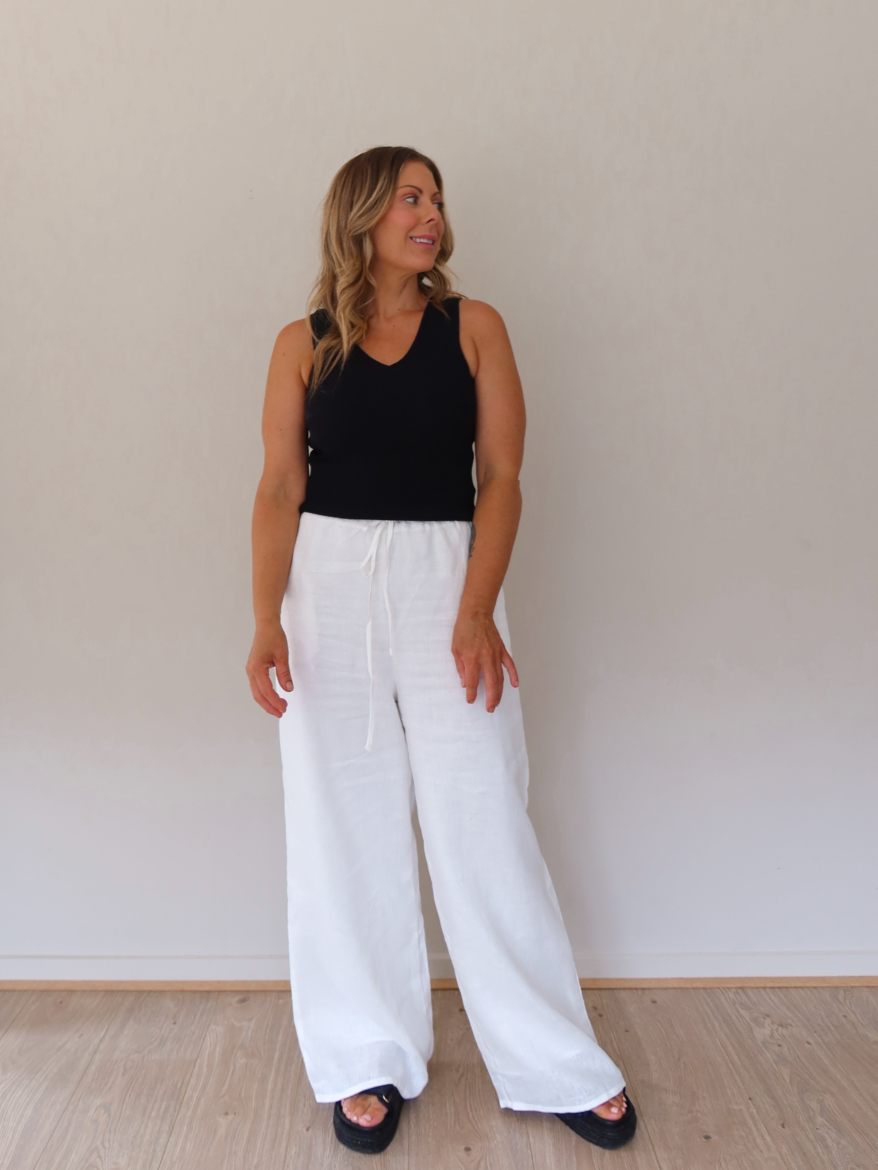 Andie Linen Pants Off White – TSID Clothing1