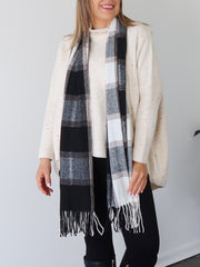 Maddie Scarf - Black/Tan/Grey