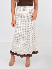 Dottie Skirt- Ivory/Chocolate