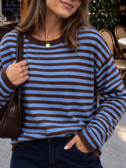 Abby Knit- Chocolate/Blue