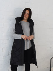 Miranda Longline Vest- Black
