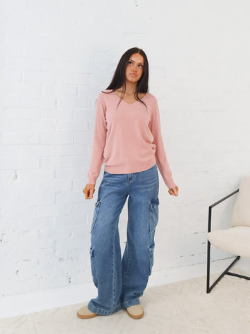 Karla Knit Top- Dusty Pink