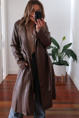 Tyra Trench Coat - Chocolate