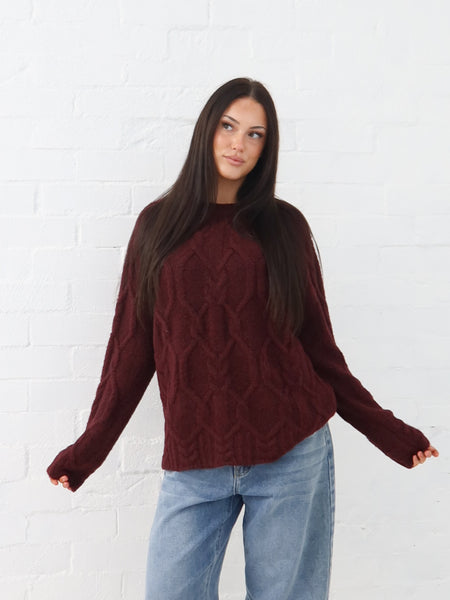 Lois Knit- Burgundy